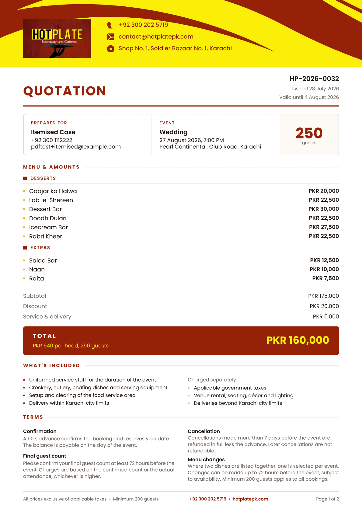 Generated quotation document